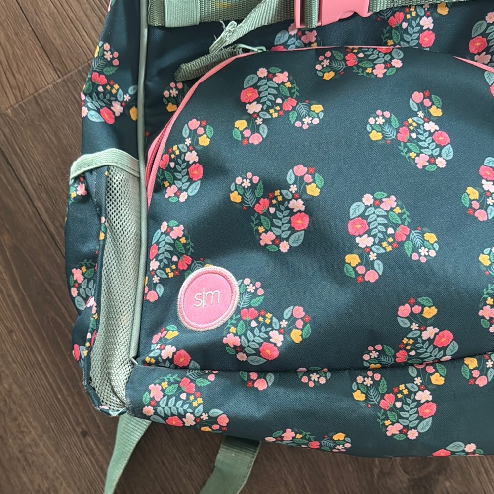 Floral Backpack with Pink Accents